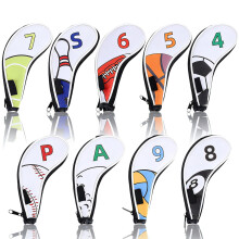 9PCS Golf Head Covers, 19x3x8cm Golf Wedge Covers with Number Tag PU Leather Waterproof Zipper Iron Headcover Sleeve for Men Women