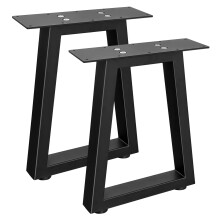 Jahof Metal Table Legs 40 cm, Trapezoidal Frame with Adjustable Feet, Heavy Duty Industrial Furniture Legs for Coffee Table, Bench, Cabinet, Set of 2