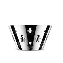 Alessi AKK05 Design Fruit Bowl, Stainless Steel, Polished, 23 cm