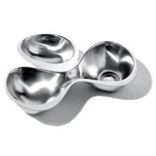 Alessi Babyboop 2 Part Dish by Ron Arad, Silver