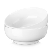 MALACASA Serving Bowls, 114 OZ(10") Extra Large Salad Bowls Set of 2, Porcelain White Serving Bowls for Salad, Soup, Pasta and Dinner