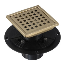 sourcing map 4 Inch Square Shower Floor Drain, 304 Stainless Steel Floor Drain with Flange for Bathrooms, Kitchens, Garages, Showers Sinks