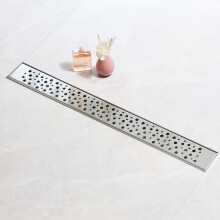 SaniteModar 30 cm Linear Shower Drain, Bubble Panel Shower Drain with Siphon, Brushed 304 Stainless Steel Linear Drain with Leveling Feet