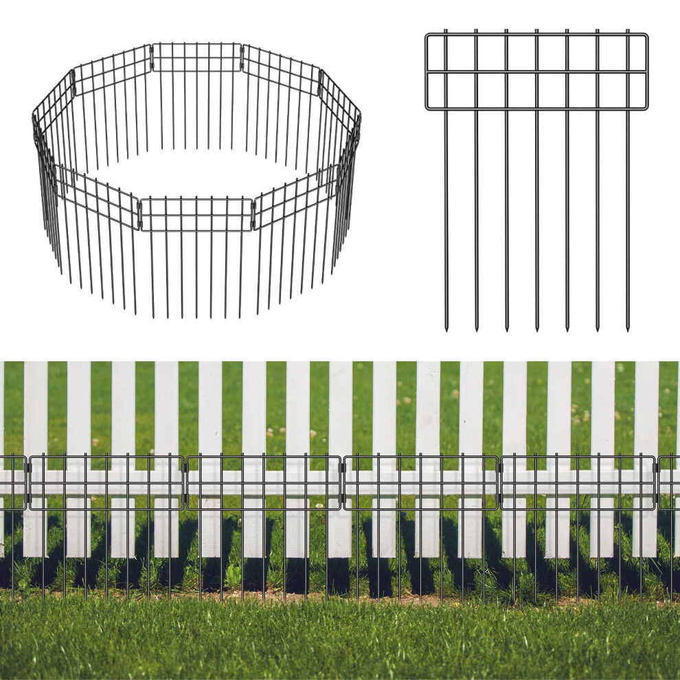 Liantral Garden Fence 10 Pack, Animal Barrier Fence, No Dig Rustproof Metal Fence Panels 5051227840547