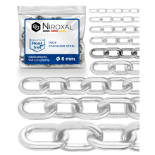 Stainless Steel Chain Short Link 316 Marine Grade A4 DIN 766 DIN 5685 6 mm 8 m Heavy Duty Round Link Chain Rust Resistant Outdoor Chain NietFullThings