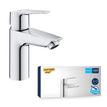 GROHE QUICKFIX Start - Wash Basin Mixer Tap (Metal Lever, Smooth Body, 28 mm Ceramic Cartridge, Min. Recommended Pressure 0.4 Bar, Tails 1/2 Inch)