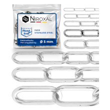Stainless Steel Chain 316 Marine Grade 5 mm Long Link DIN 763 DIN 5685 Anchor Chain 2 m Pack of 5 NietFullThings