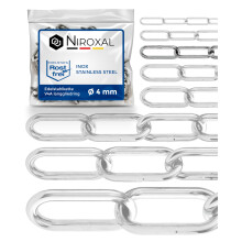 Stainless Steel Chain 316 Marine Grade 4 mm Long Link DIN 763 DIN 5685 Anchor Chain 1.5 m Pack of 5 NietFullThings