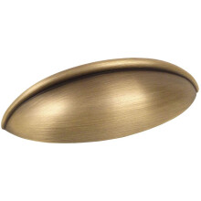 Cosmas 10 Pack 1399BAB Brushed Antique Brass Cabinet Hardware Bin Cup Drawer Handle Pull - 2-1/2" Inch (64mm) Hole Centers