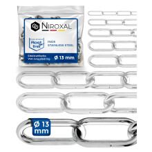 Stainless Steel Chain 316 Marine Grade 13 mm Heavy Duty Long Link DIN 763 DIN 5685 Anchor Chain 1 m 1 Piece NietFullThings