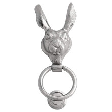 Castelion Chrome Country Hare Door Knocker | High Quality Home Accessories | Chrome Plated Solid Brass Front Door Knocker | Easy to Attach