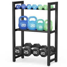 Dumbbell Rack 3-Tier 20Inch Metal Weight Stand Holder Adjustable Spacing Dumbbell Storage For Home Gym Storage (Rack Only)