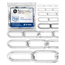 Stainless Steel Chain 316 Marine Grade 6 mm Heavy Duty Long Link DIN 763 DIN 5685 Anchor Chain 2 m Pack of 2 NietFullThings