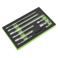 Siegen by Sealey 1/4", 3/8" & 1/2" Sq Drive Extension Bar Set 9pc - S01292