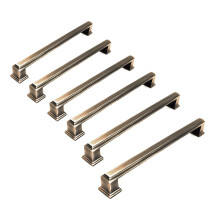 Art Deco Style Cabinet Handles Set of 6 Boss Bar Bow Pulls 192mm Matt Antique Brass Finish for Kitchen Cupboard & General Furniture by French