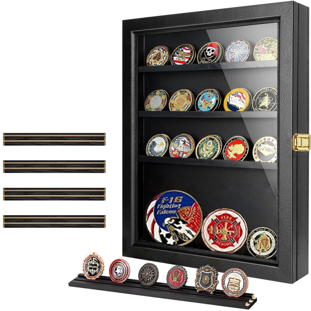 Shadow Box Frame With Shelves, Medal/Challenge Coin Display Case, Keepsake/Pet Memorial/Baby Shadow Box Display Cabinet 5051227837431