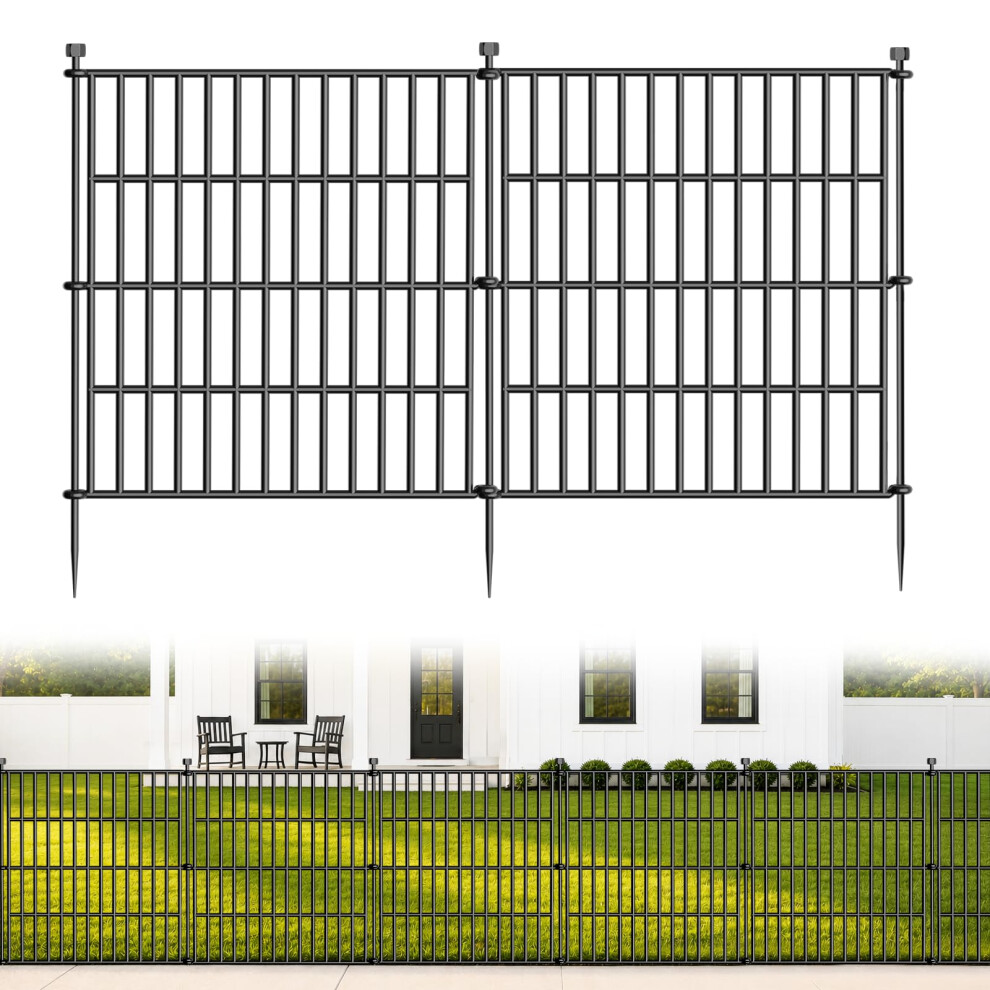 No Dig Decorative Garden Fence, Dog Fence Outdoor For Yard, Rustproof Metal Temporary Fencing, Animal Barrier Fence For Rabbits 5051227840714