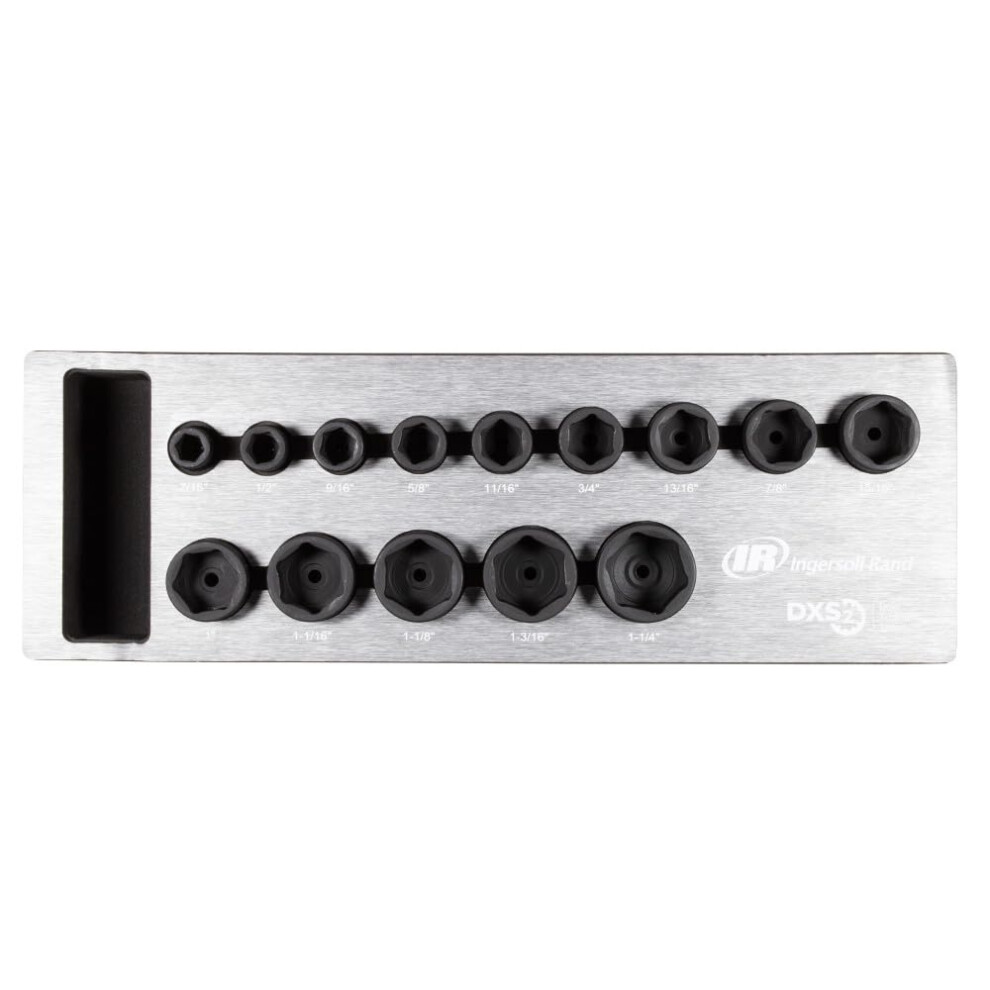 Ingersoll-Rand Dxs2 Drive Hex Sae Imperial Impact Socket Set, 14-Piece, Chrome-Molybdenum Steel 5051227806024