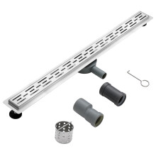 KEOKBON Shower Floor Drain 1000 x 70 mm 304 Stainless Steel, 360Siphon with Anti-odor and Anti-clogging, 2 Waste Adapter DN50 DN40 for Bathroom