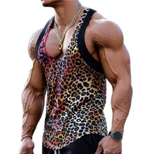 Heren Tanktops met Luipaardprint, Y2K Cheetahprint, Ronde Hals, Mouwloos, Streetwear, Zomerse Tops en Shirts Zoals Weergegeven XXXL