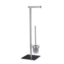 WENKO 20391100 -standing toilet brush Lima - Stainless steel, 23.5 x 69 x 20 cm