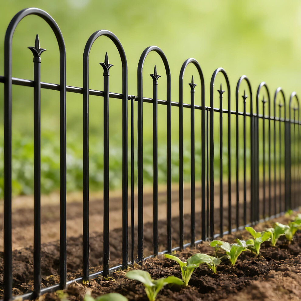 Arifaro Metal Garden Fence 91Cm H X 71Cm W (5 Panels, Total 3.5M), Decorative Garden Fencing, No Digging Animal Barrier For Flower Bed, Yard, Patio 5051227840165