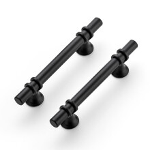 Ravinte Set of 20 Furniture Handles Cabinet Handles for Cupboards Kitchen Cabinets Furniture with Round Base Drawer Handles 96 mm Black