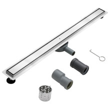 KEOKBON 304 Stainless Steel Linear Shower Drain 100cm, 2 in 1 Tilable Design, Efficient Water Drainage, Easy to Install, Wide Compatibility