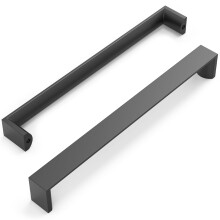 FURNIWARE Pack of 10 Black Cupboard Handles, Drawer Pulls 192mm(7.6 Inch) Hole Center, Hardware Modern Kitchen Cabinet Door Handles