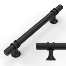 Amerdeco 10 Pack Matte Black Cabinet Pulls 6.3 Inch(160MM) Hole Centers Kitchen Cabinet Handles Cabinets Hardware Drawer Pulls AM002