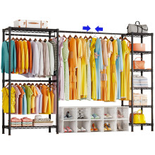 KZOBYD Extendable Clothes Rails, Heavy Duty Clothing Garment Rack, Metal Coat Rails Coat Racks for Hanging Clothes