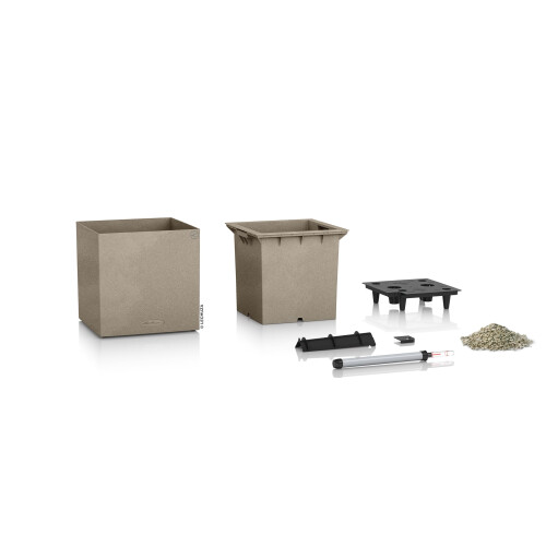 LECHUZA CANTO Stone 30 low sand beige 13701 1