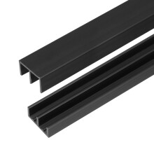 sourcing map 2Set Plastic Sliding Door Track, 4.27Ft Sliding Glass Cabinet Window Track Hardware Set for 1/4" Thick Panels