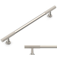 Amerdeco 10 Pack Brushed Satin Nickel Cabinet Pulls 10 Inch(254mm) Hole Centers Kitchen Cabinet Handles Solid Zinc Alloy Cabinet Hardware Drawer