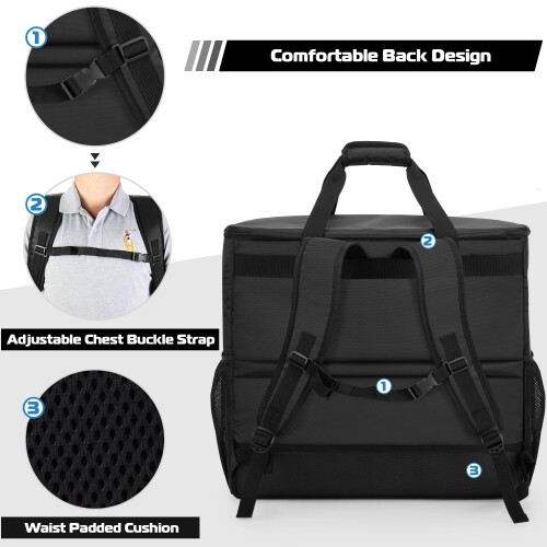 Trunab PC Desktop Carrying Case with Multiple Storage Pockets, PC Computer Tower Backpack Bag, Traveling Carrier for Keyboard, Cable 2