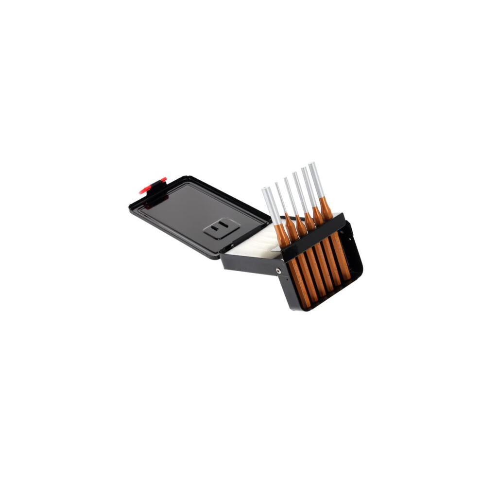 Photos - Other Hand Tools GEDORE Red Pin Punch Set Including Metal Folding Cassette, 6 Pieces, 3-10 mm, Steel/Varnish, Silver/Copper 
