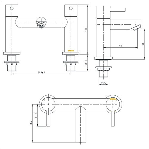 Bristan Bristan Blitz Bath Filler Chrome, Silver 2