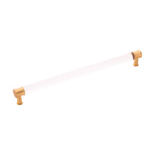 Hickory Hardware P3711-CABGB Midway Collection Pull 12 Inch Hole Center, Center to Center, Crysacrylic with Brushed Golden Brass