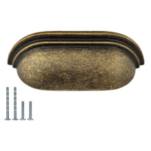 French Furniture Fittings Set of 6 Long Pull Cup Handles for Kitchen Drawers & Cabinets – Antique Brass, Pewter, Chrome or Brushed Brass – Elegant