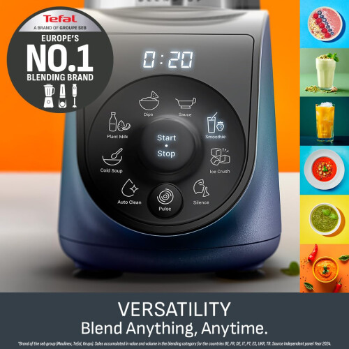 Tefal Tefal Blend Up Powerful Mini Blender, Quiet Mode, 8 Auto Programmes, Auto Cleaning Programme, 2 Durable Bottles 0.7L & 0.4L, Smoothies 2