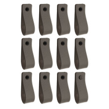 Brute Strength - Leather Cabinet Handles - Grey - 24 Pack - 16.5 x 2.5 cm - Industrial Style - Easy to Install