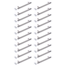 Chrome Silver Finish Knurled T Bar Modern Kitchen Cupboard Cabinet Drawer Bar Door Handle Knob (20, 256mm)