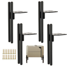 KMERCE 4Pcs Metal Furniture Legs, 6" Black Modern Furniture Feet for Sofa TV Cabinet Coffee Table Bathroom Cabinet Chair Cupboard Couch Home DIY