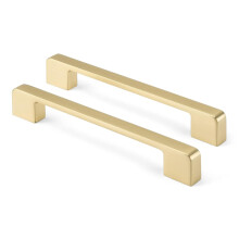 Rergy 10 Pack Golden Cabinet Handles Brushed Brass Cabinet Pulls - LS9901GD160 Drawer Pulls Modern Dresser Drawer Hardware Zinc Alloy Pulls for