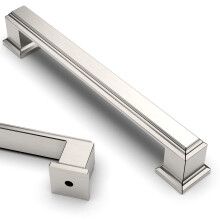 9BUILD 10 Pack 128mm Brushed Satin Nickel Cabinet Pulls - Kitchen Cupboard Handles - Zinc Alloy, 100% - Nickel