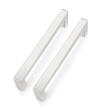 PinLin 30 Pack Kitchen Cabinet Door Handles Stainless Steel Bedroom Drawer Cupboard Pulls Hole Centre 128mm Width 12mm Brushed Steel Square T Bar