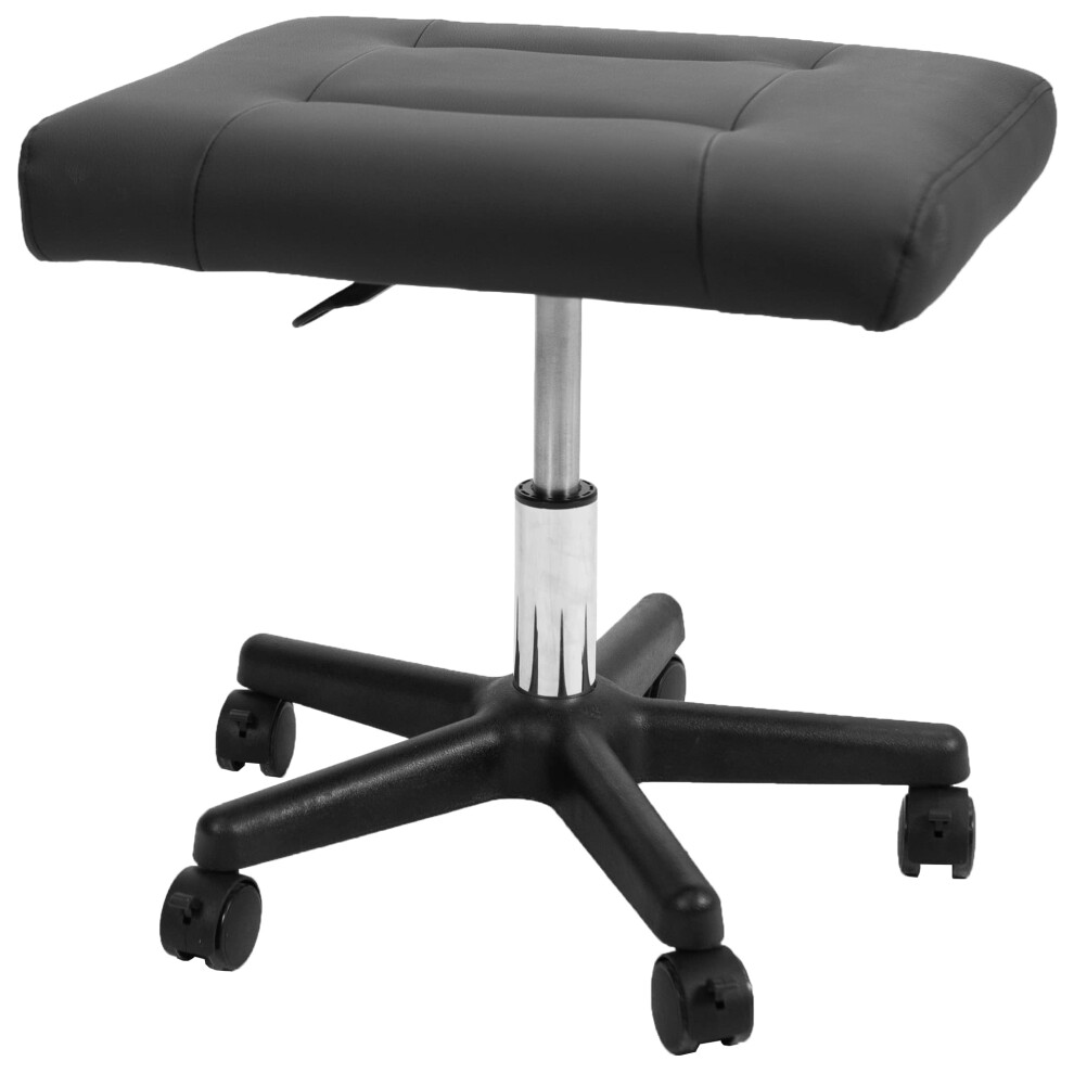 Vivo Ergonomic Mobile Footrest With Wheels, Height Adjustable Desk Stool With Thick Padding