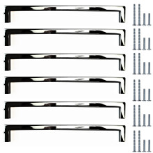 French Furniture Fittings Polished Chrome Kitchen Cabinet D Pull Handles - Set of 6 Cupboard Drawer Bedroom Furniture Bow boss Handles