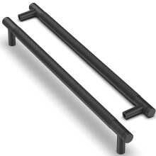 Asimerdeco 10 Pack Matte Black Knurled Cabinet Pulls 10 Inch(256mm) Kitchen Cabinet Handles Cabinet Hardware Drawer Pulls