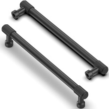 Asimerdeco 10 Pack Matte Black Knurled Cabinet Pulls 10 Inch(256mm) Kitchen Cabinet Handles Cabinet Hardware Drawer Pulls